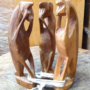 Wooden 3 Monkeys